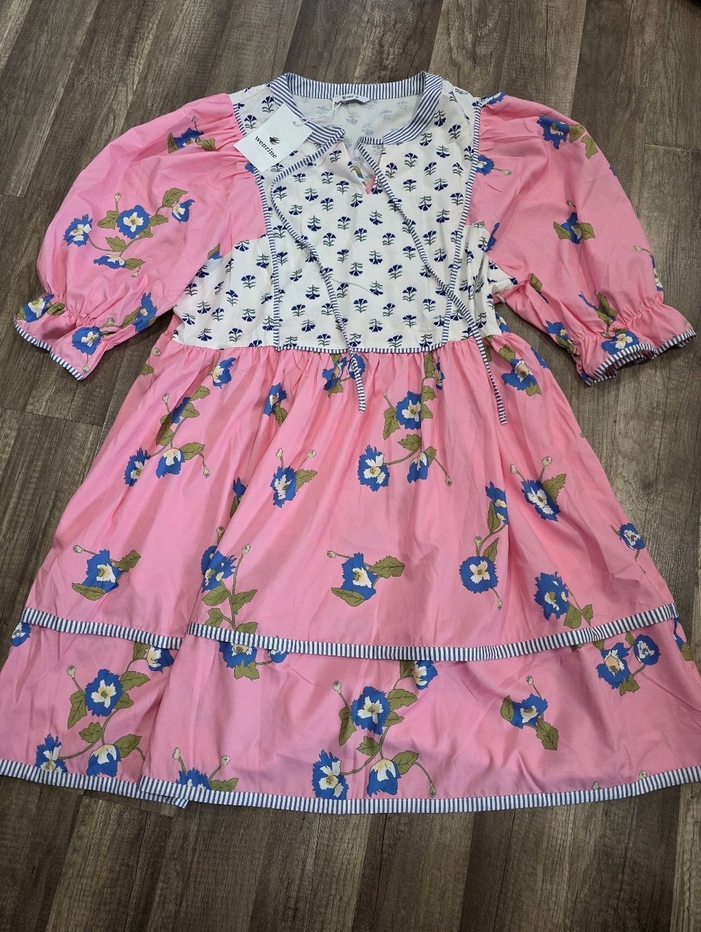 Nwt Boho Desert Bloom Pink Floral Babydoll Dress Festival Coastal Cowgirl Yoke - Picture 5 of 12